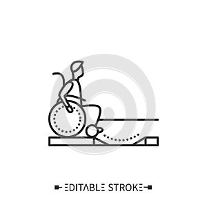 Dropped kerb line icon. Editable illustration