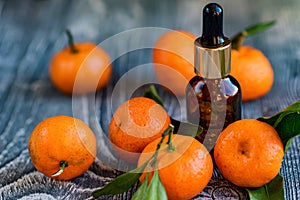 Dropper bottle of mandarin essential oil