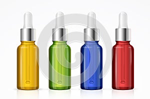 Dropper Bottle Set Colorful. Vector