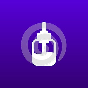 dropper bottle vector white icon