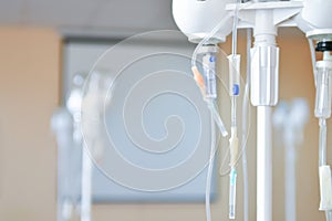 Dropper in a hospital. Medical dropper. Drop counter. Dropper in the hospital. White background