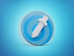 Dropper icon 3d isometric isolated on white background. Blue Round shape Web Design Graphic. Notification Icon 3d illustration