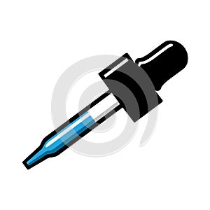 Dropper illustration on white background. Eyedropper drawing