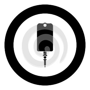 Dropper package bottle installator icon black color in circle round photo