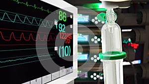 Dropper and Vital Sign Monitor in Intensive Care Unit with Syringe Pumps