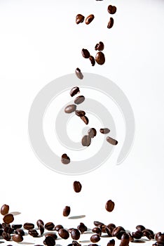 Dropping coffee beans photo