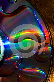 Drops on the compact disk surface