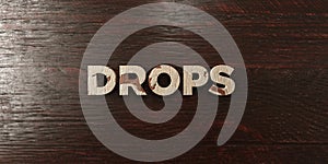 Drops - grungy wooden headline on Maple - 3D rendered royalty free stock image