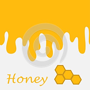 Drops of honey. Vector seamless banner. Wrapping of packages