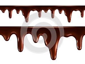 Drops of melted chocolate. Seamless vector