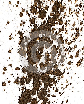 Drops of mud sprayed