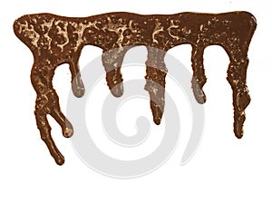 Drops of mud sprayed