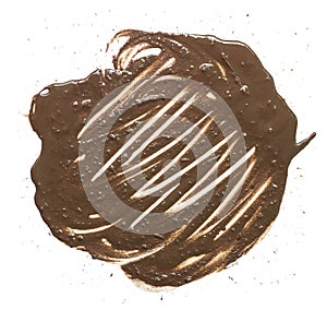 Drops of mud sprayed a white