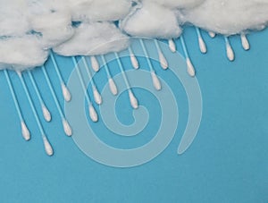Drops Of Rain from Swab Cotton Ear Buds