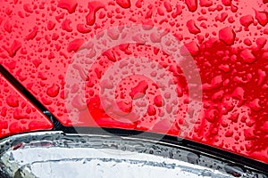 Drops of water on car paint