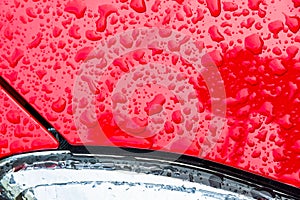 Drops of water on car paint