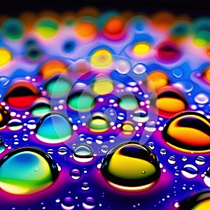 Drops of water in the color of dawn  11 .Background Generative AI