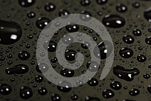 Drops of water on a dark background.