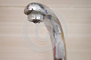 Drops of water falling down from the crane