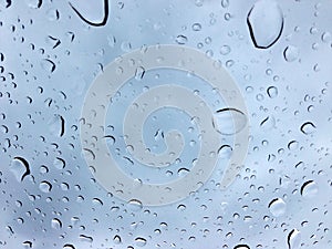 Drops of water on glass, background