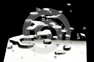 Drops of water on a mirror