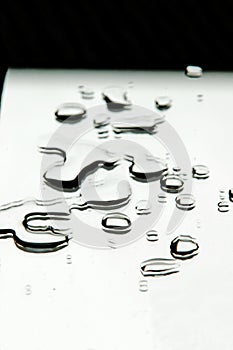 Drops of water on a mirror