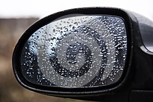 Drops of water on mirror