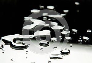 Drops of water on a mirror