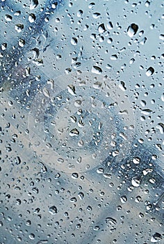 Drops of water in a window photo