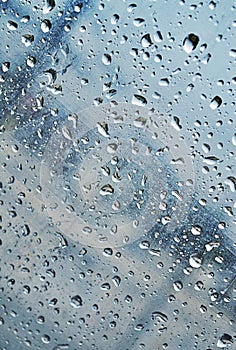 Drops of water in a window