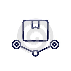 Dropshipping line icon with a box