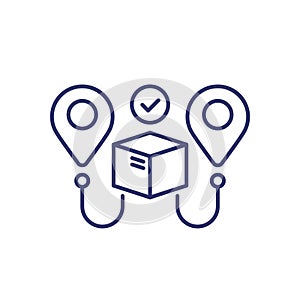 Dropshipping, order fulfillment line icon