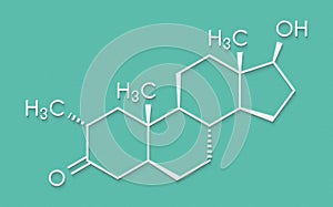 Drostanolone anabolic steroid molecule. Skeletal formula.