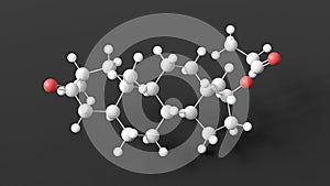 drostanolone propionate molecular structure, anabolic steroid, ball and stick 3d model, structural chemical formula with colored