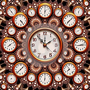 Droste Effect Clock Recursive image of a clock containing smalle