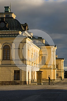 Drottningholm palace with guard