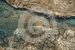 Drought-Affected Lakebed Aerial