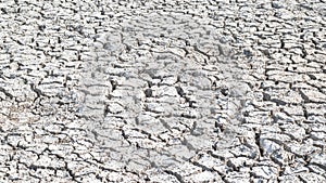 Drought and desertification of dry waterless land, cracked mud, arid ground soil for environmental catastrophe awareness