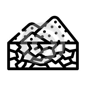 drought disaster line icon vector illustration