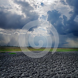 Drought land and dramatic sky