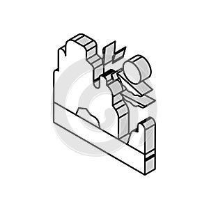 drought land isometric icon vector illustration