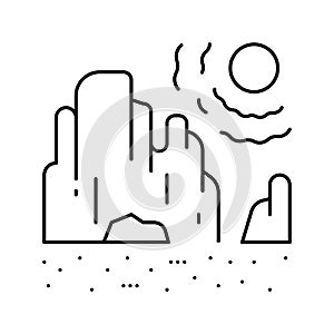 drought land line icon vector illustration