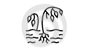 drought poverty problem line icon animation