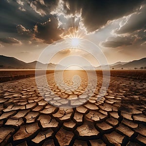A drought stricken farmland, Ai generated image