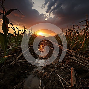 A drought-stricken field