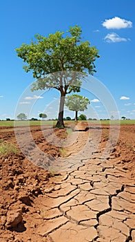 A drought-stricken field