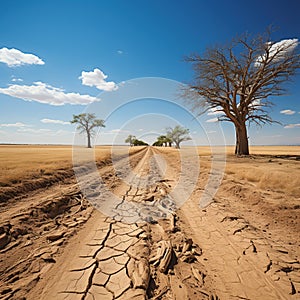 A drought-stricken field