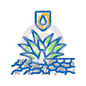 drought tolerant plant water saving icon doodle illustration photo