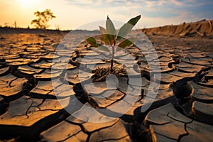 Droughts effect Trees cracked ground