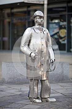 Drover Metal Statue in Carmarthen, Wales